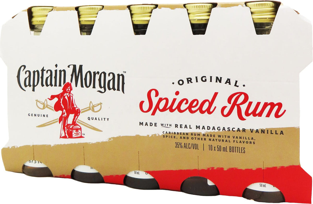 Unleash Your Adventurous Spirit with Captain Morgan Spiced Rum 50ML 10PK - BuyMyLiquor