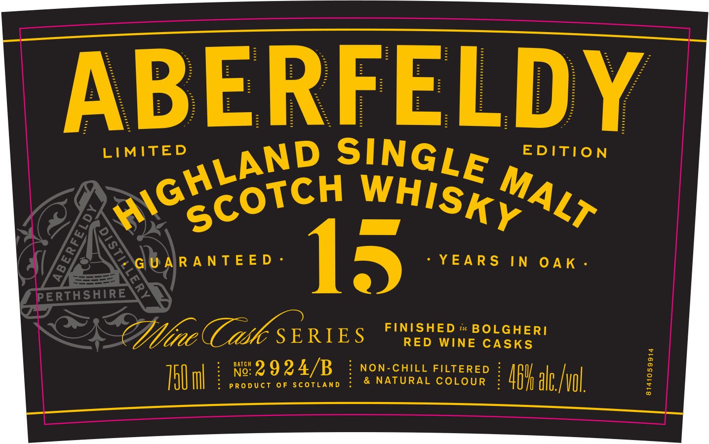 Aberfeldy 15 Year Red Wine Cask Finish Scotch Whisky Aberfeldy