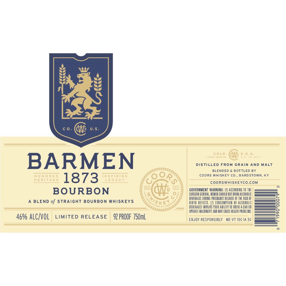 Barmen 1873 Bourbon - Main Street Liquor
