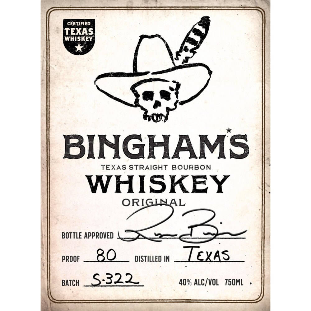 Bingham's Bourbon Original A Certified Texas Whiskeyâ„¢ by Ryan Bingham - Main Street Liquor