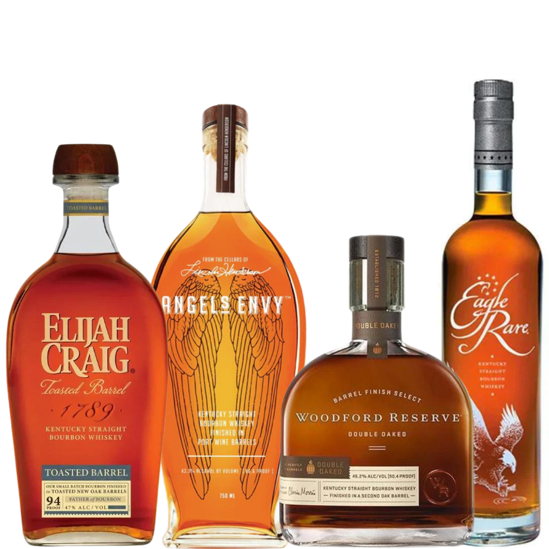 Bourbon Collector Starter Pack: Angel’s Envy Bourbon, Eagle Rare 10 Year, Woodford Reserve Double Oaked, Elijah Craig Toasted Barrel - Main Street Liquor