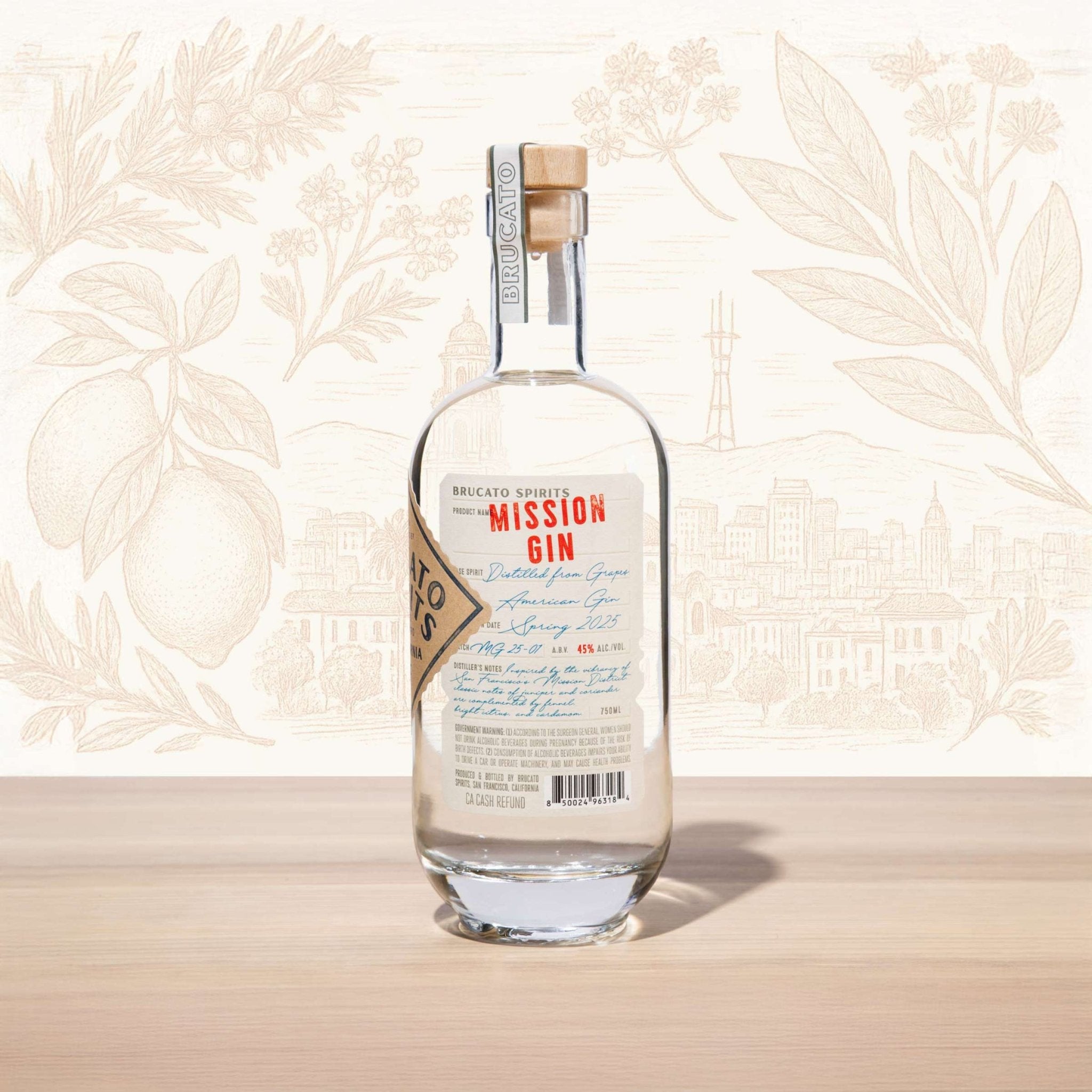 Brucato Mission Gin – California Grape - Based American Gin 750ml - Main Street Liquor