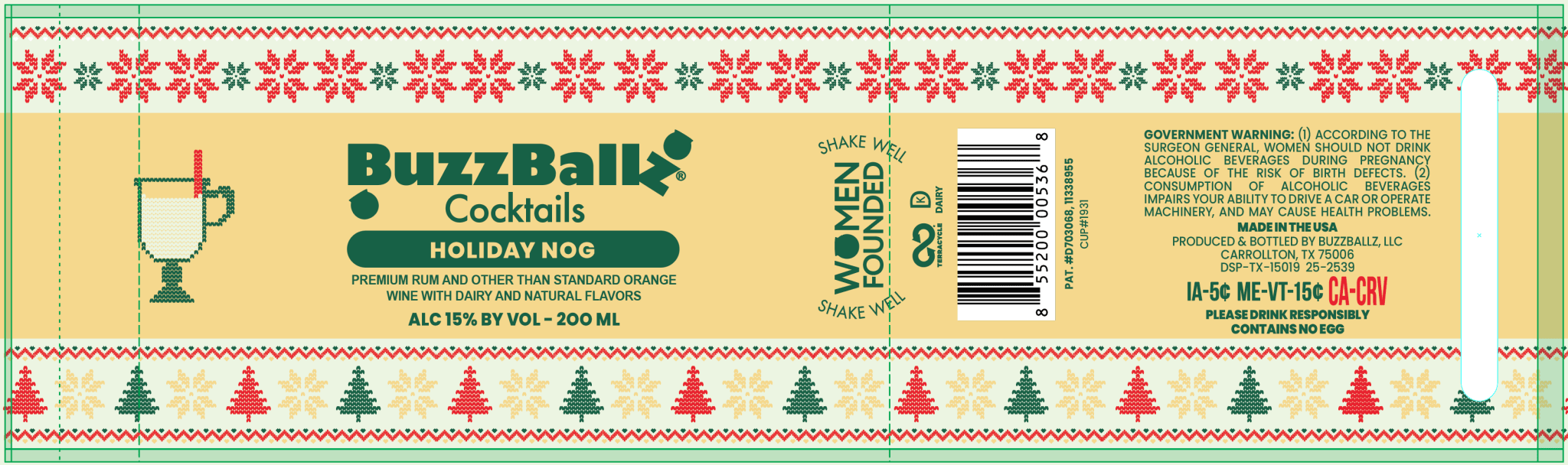 BuzzBallz Cocktails Holiday Nog 200ml - BuyMyLiquor BuzzBallz Cocktails Holiday Nog 200ml - BuyMyLiquor