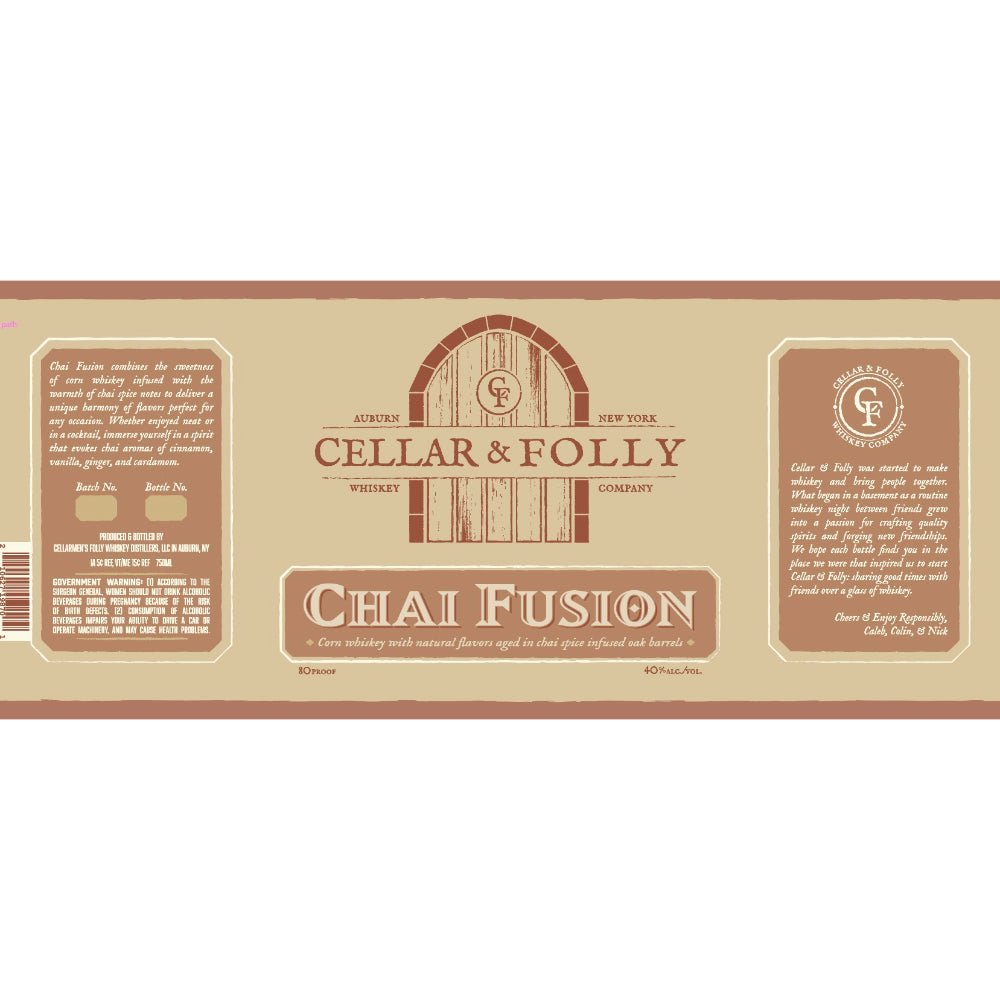 Cellar & Folly Chai Fusion Corn Whiskey - Main Street Liquor