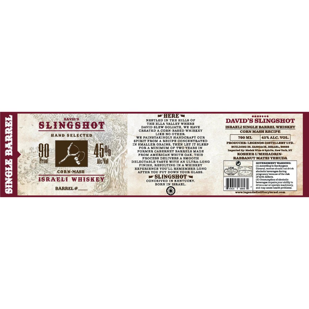 David’s Slingshot Israeli Single Barrel Whiskey - Main Street Liquor