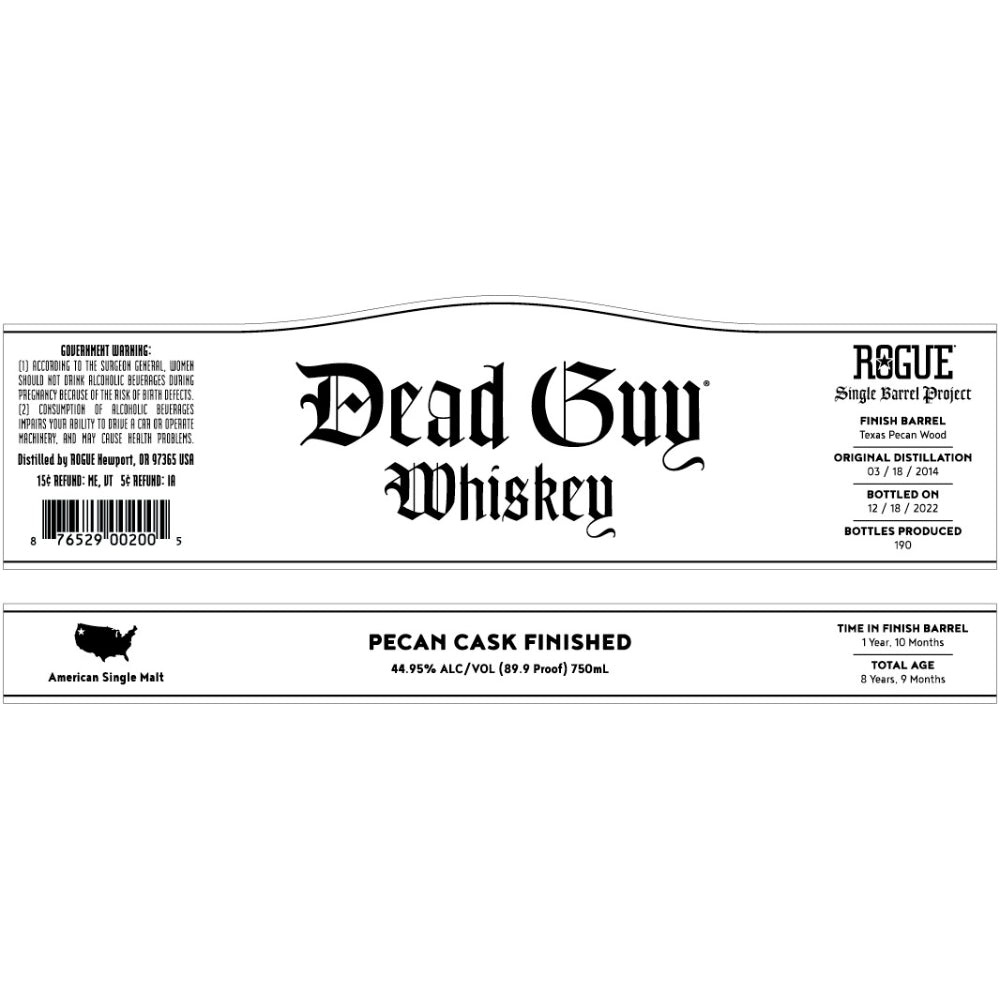 Dead Guy Pecan Cask Finished Whiskey - Main Street Liquor