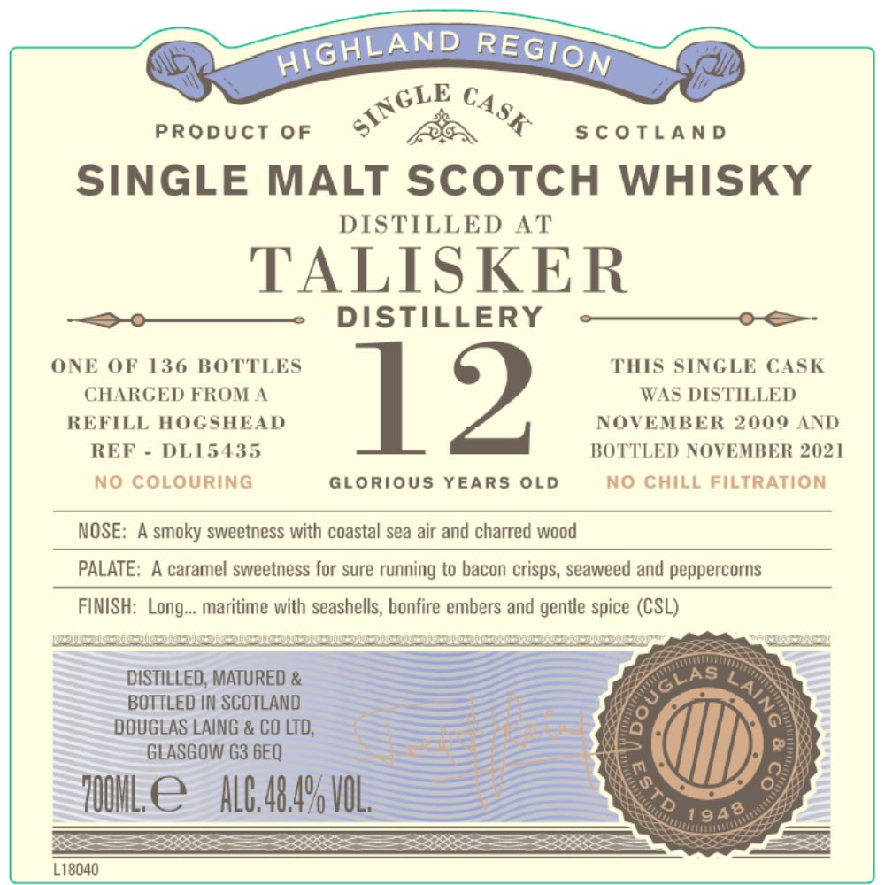 Douglas Laing Old Particular 12 Year Old Talisker - Main Street Liquor
