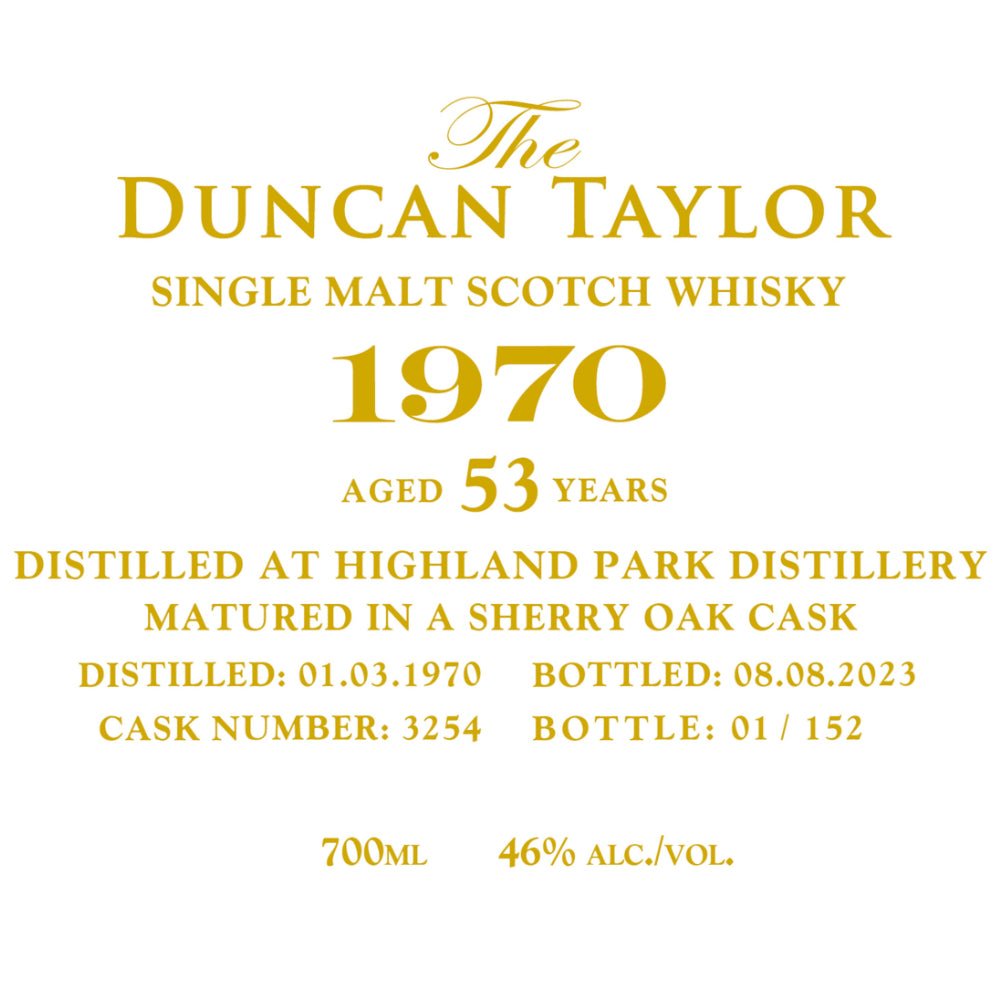 Duncan Taylor 1970 Highland Park 53 Year Old - Main Street Liquor