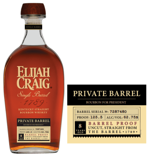 Elijah Craig Barrel Proof Private Barrel Pick "Bourbon For President" - Main Street Liquor