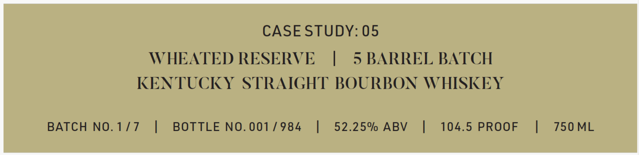 Frank August Case Study: 05 Wheated Reserve Bourbon Frank August