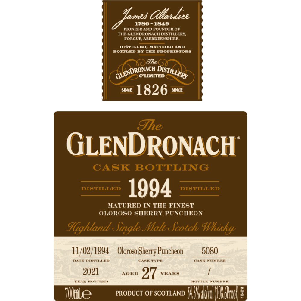 GlenDronach 27 Year Old 1994 Cask #5080 - Main Street Liquor