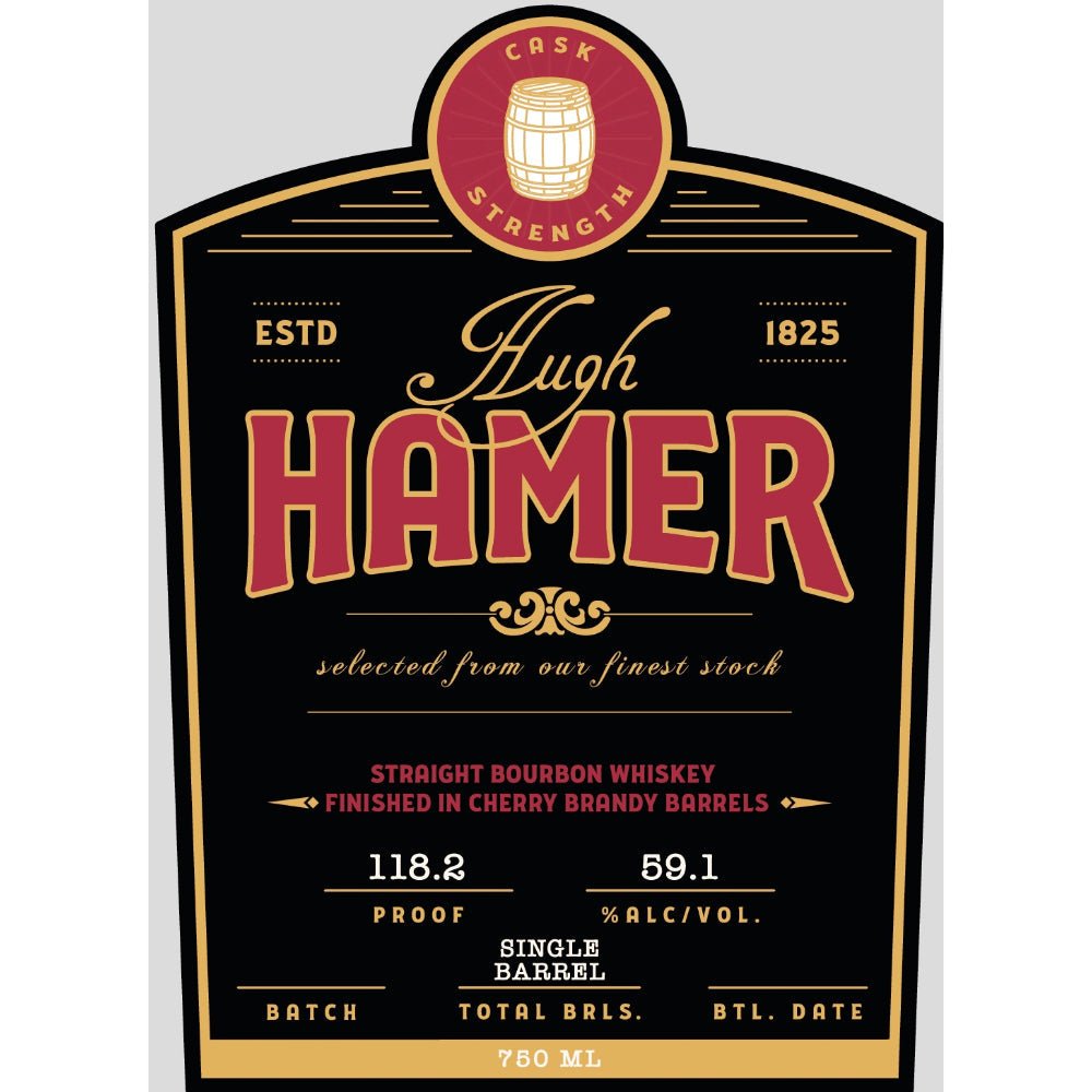 Hugh Hamer Cask Strength Straight Bourbon Finished in Cherry Brandy Barrels - Main Street Liquor