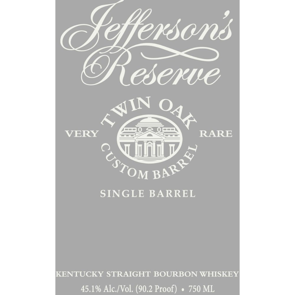 Jefferson’s Reserve Single Barrel Twin Oak Custom Barrel Bourbon - Main Street Liquor