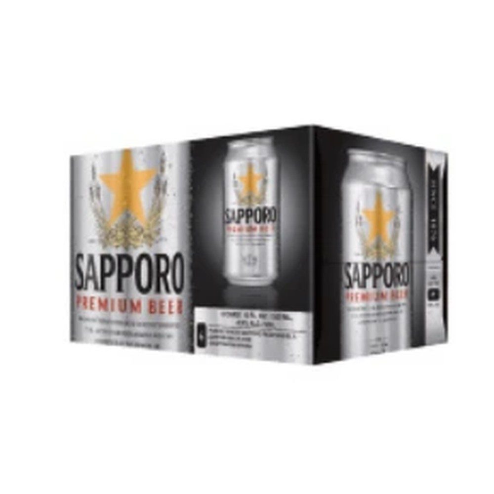 Sapporo Premium Can Beer 12oz 6-Pack