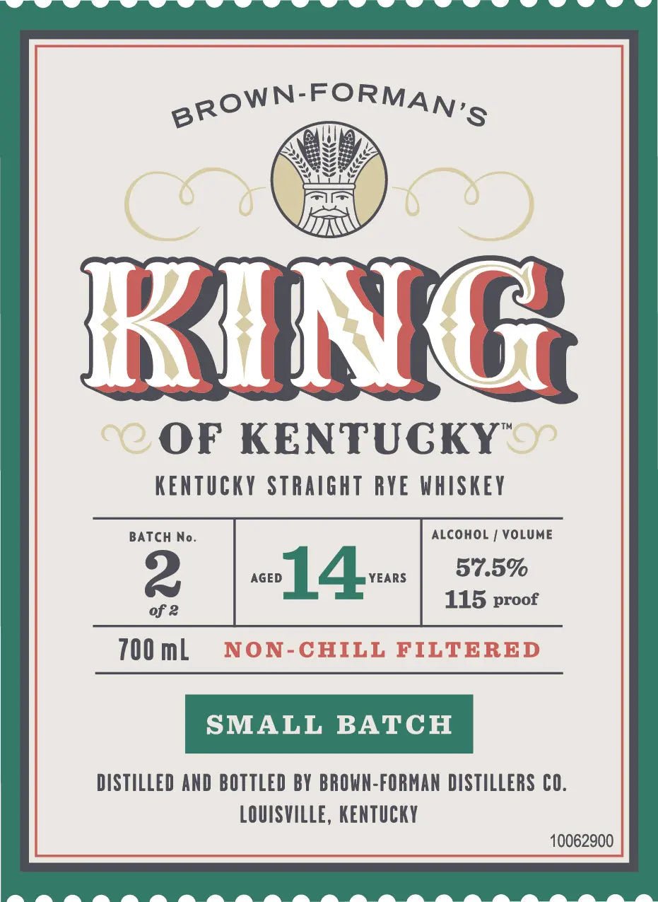 King of Kentucky 14 Year Old Small Batch Rye Whiskey Batch 2 700mL - Main Street Liquor
