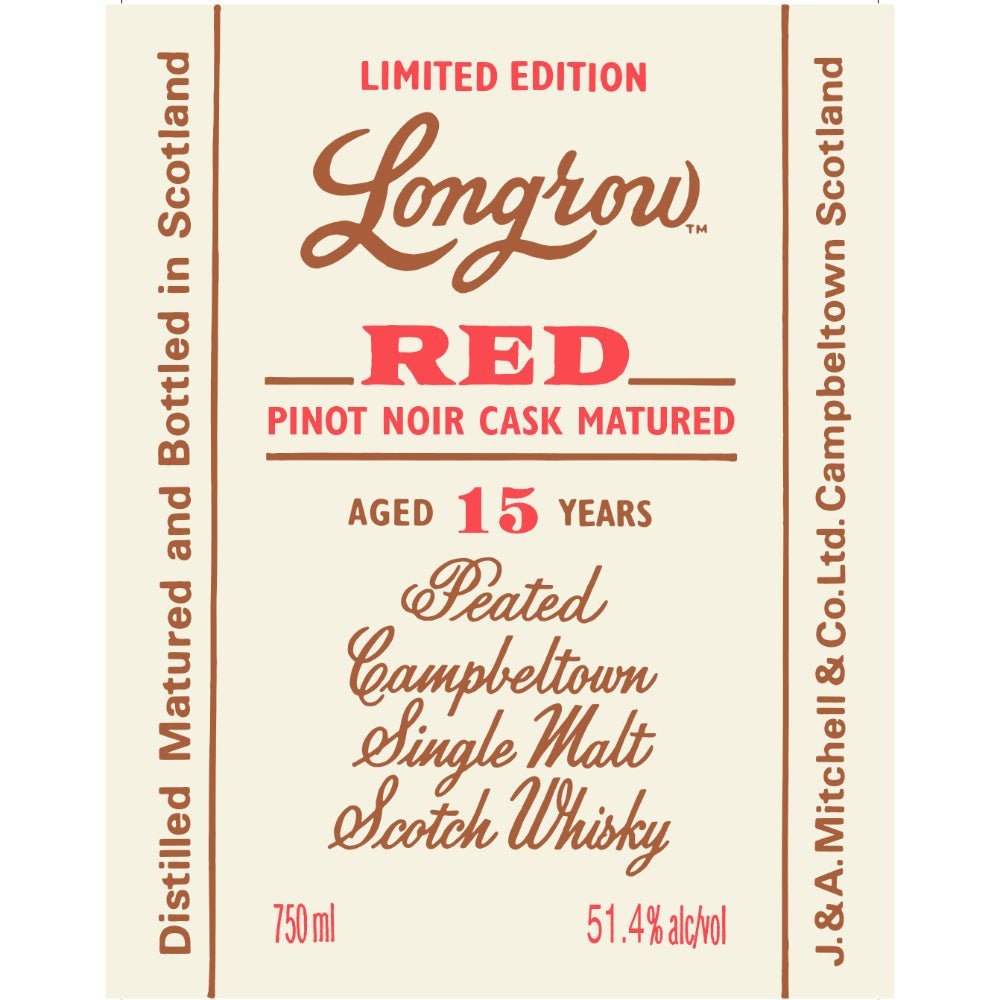 Longrow Red 15 Year Old Pinot Noir Cask Matured Scotch - Main Street Liquor