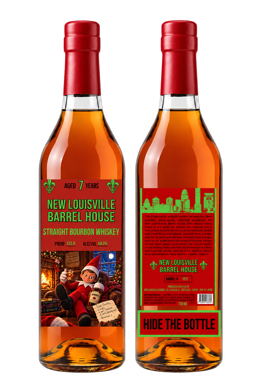 New Louisville Hide the Bottle Christmas Edition 7 Year Bourbon 132.2 Proof - BuyMyLiquor