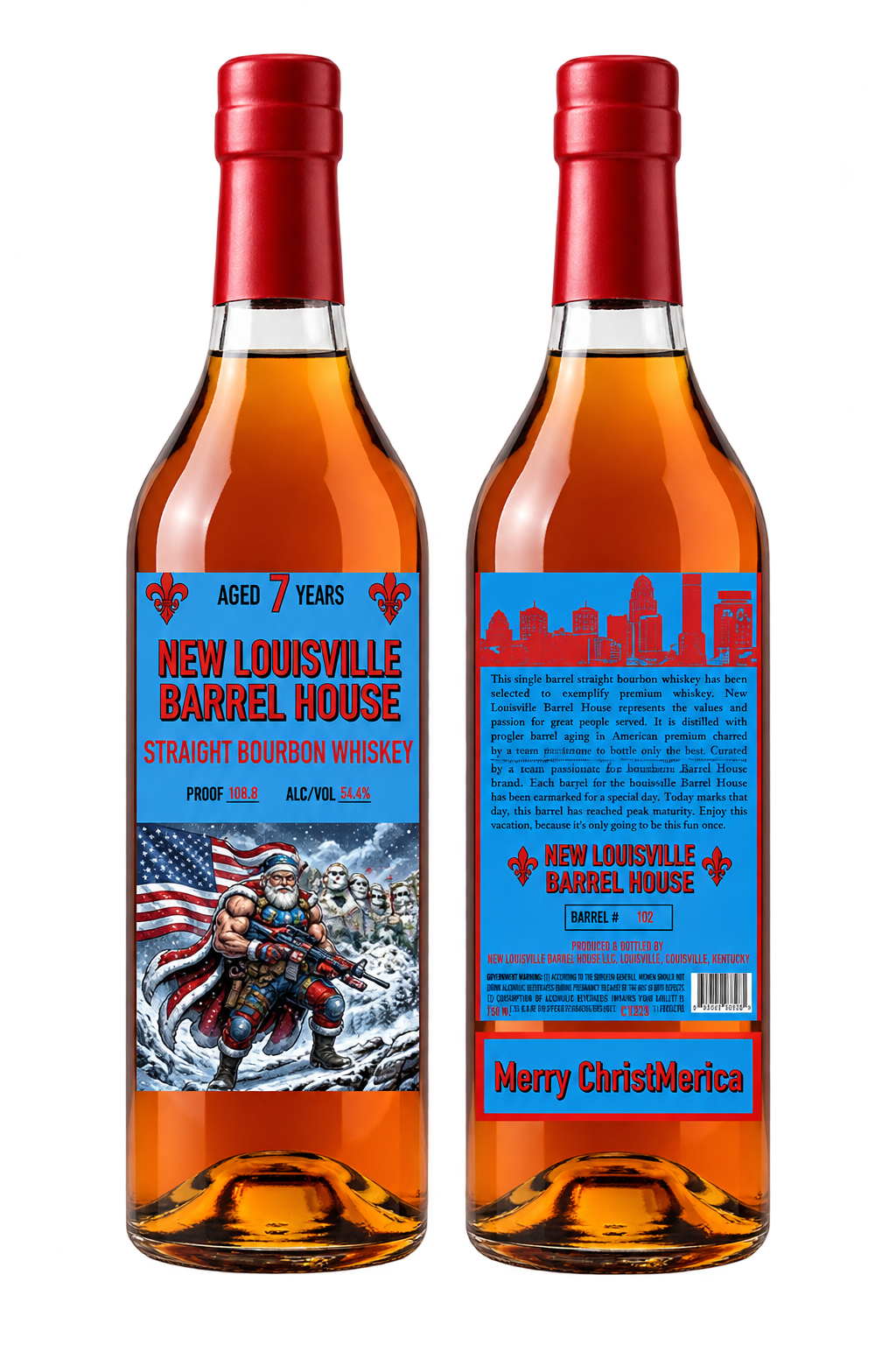 New Louisville Merry ChristMerica Christmas Edition 7 Year Bourbon 127.8 Proof (Pre-Order) - BuyMyLiquor