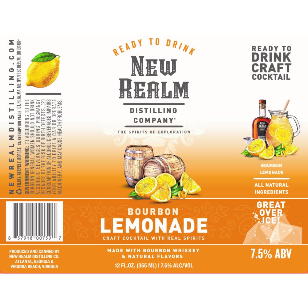 New Realm Bourbon Lemonade Craft Cocktail - Main Street Liquor