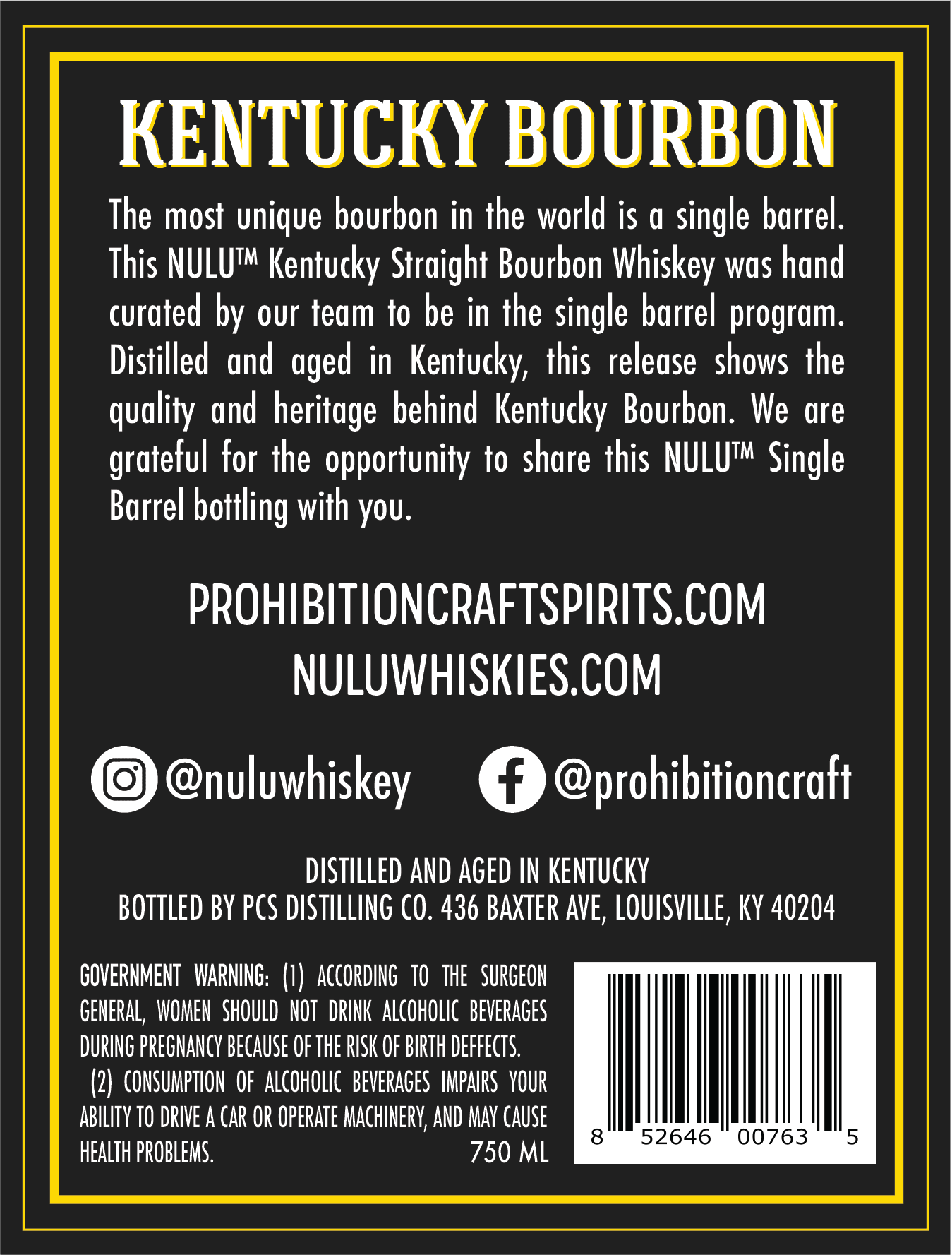 NULU Single Barrel Kentucky Straight Bourbon Whiskey Barrel KY49 8 Year 120 Proof - Main Street Liquor