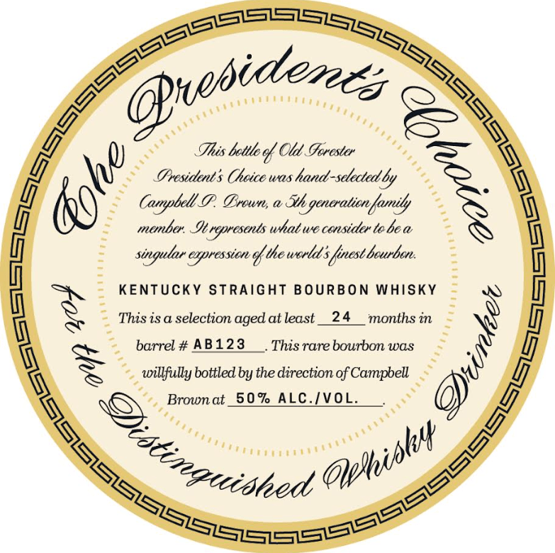Old Forester President's Choice Kentucky Straight Bourbon Whiskey 2026 700mL - Main Street Liquor