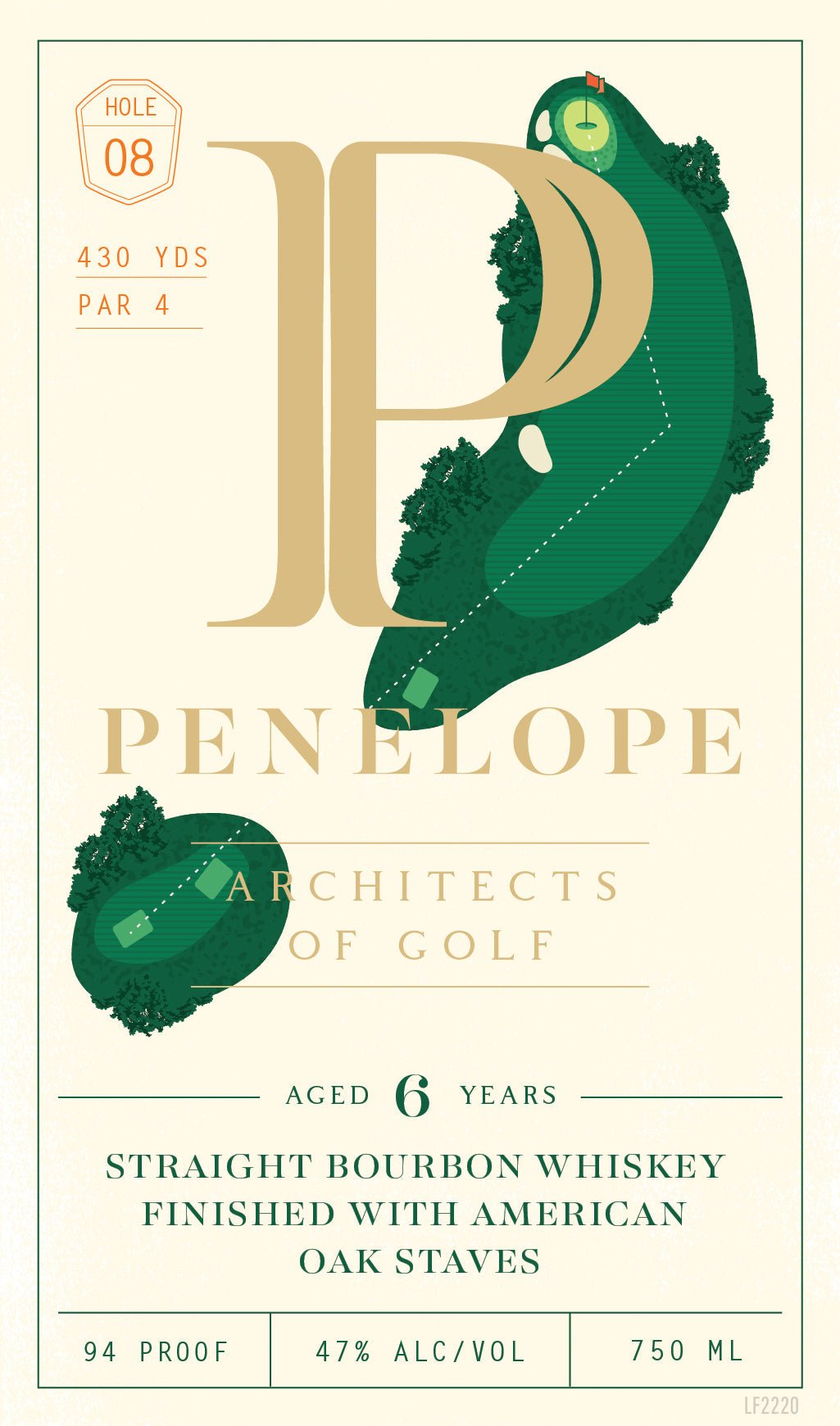 Penelope Architects of Golf 6 Year Straight Bourbon Whiskey Hole 8 - BuyMyLiquor