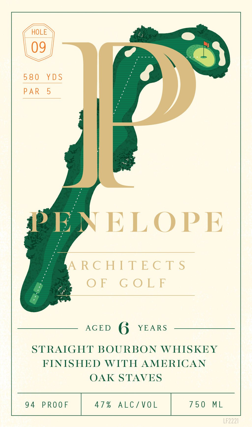 Penelope Architects of Golf 6 Year Straight Bourbon Whiskey Hole 9 - BuyMyLiquor