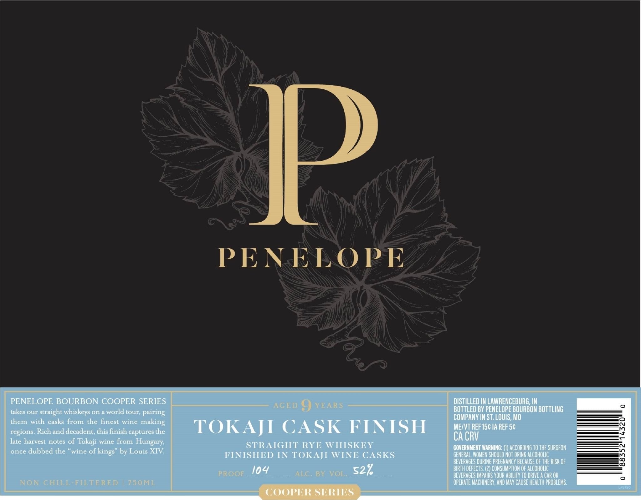 Penelope Tokaji Cask Finish 9 Year Rye Whiskey Cooper Series - Main Street Liquor