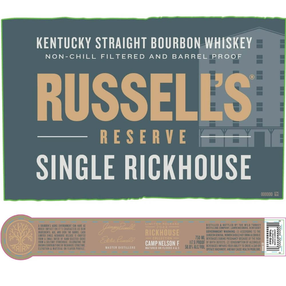 Russell’s Reserve Single Rickhouse Camp Nelson F 2023 Release Bourbon Russell’s Reserve