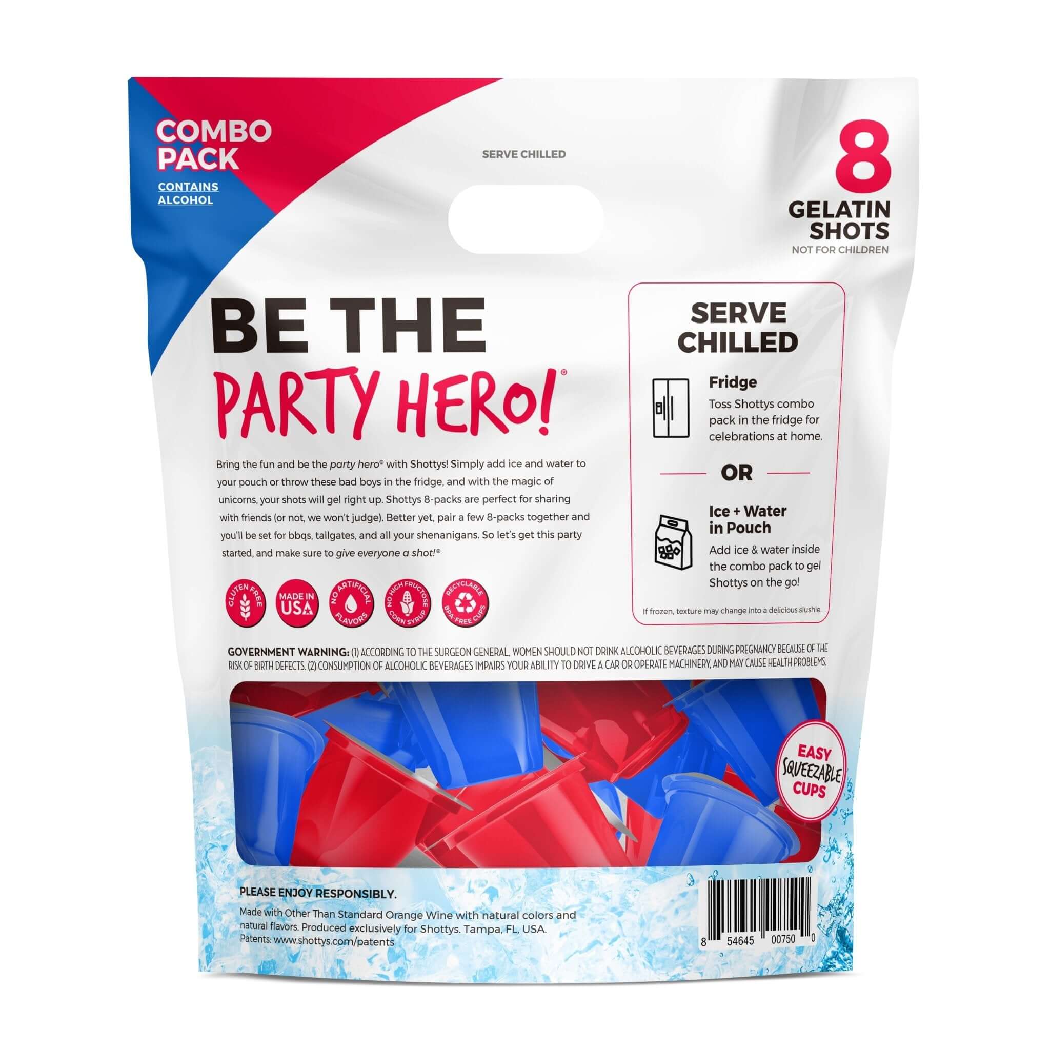 Shottys Strawberry/Blue Raspberry Gelatin Shots (8 shots) - Main Street Liquor