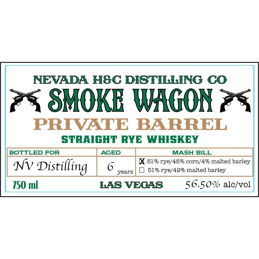 Smoke Wagon Private Barrel Straight Rye Whiskey - Main Street Liquor