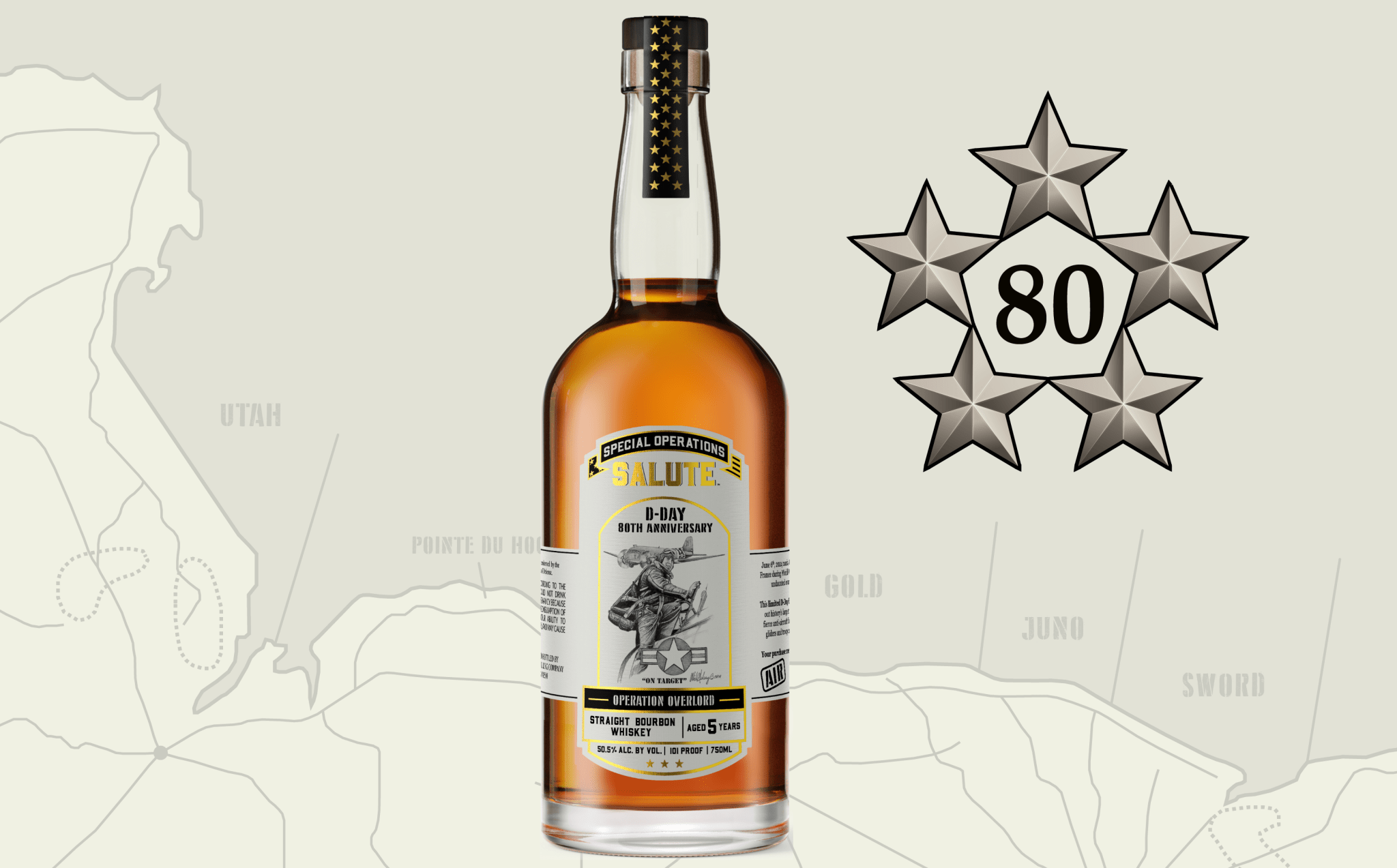 Special Operations Salute™ Whiskey - D - Day 80th Anniversary - 3 Bottle Set with Limited Edition Lithograph - Main Street Liquor