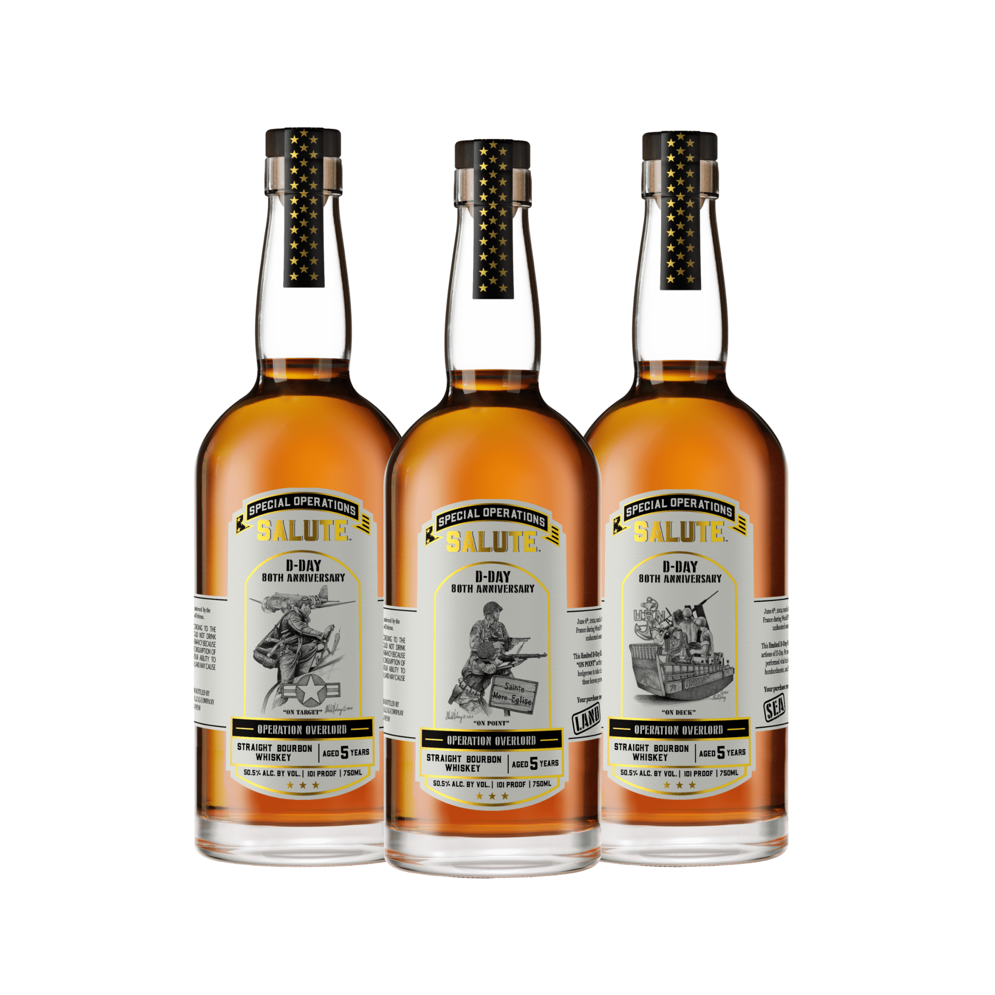 Special Operations Salute™ Whiskey - D - Day 80th Anniversary - 3 Bottle Set with Limited Edition Lithograph - Main Street Liquor