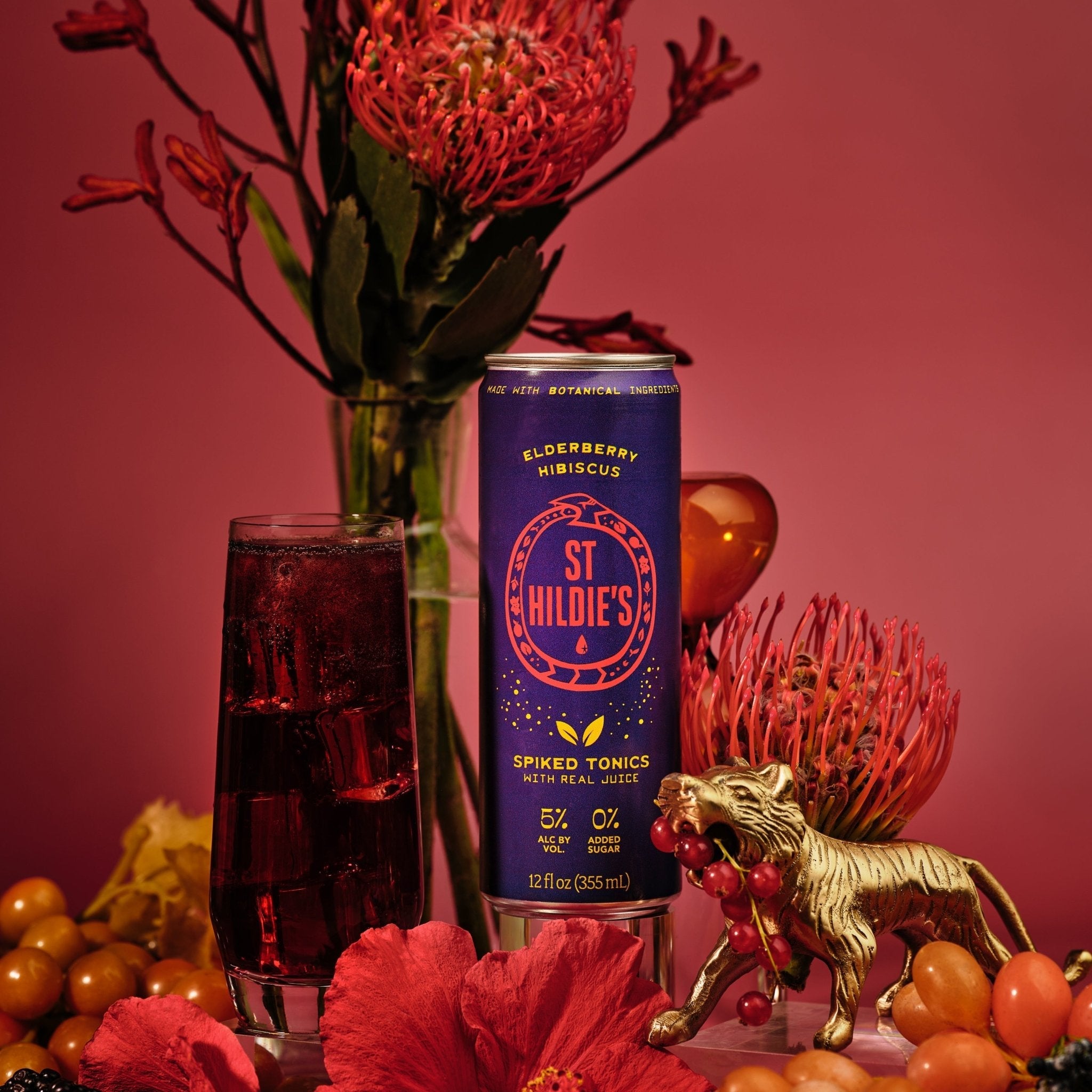 St Hildie's Elderberry Hibiscus Spiked Tonics - Main Street Liquor
