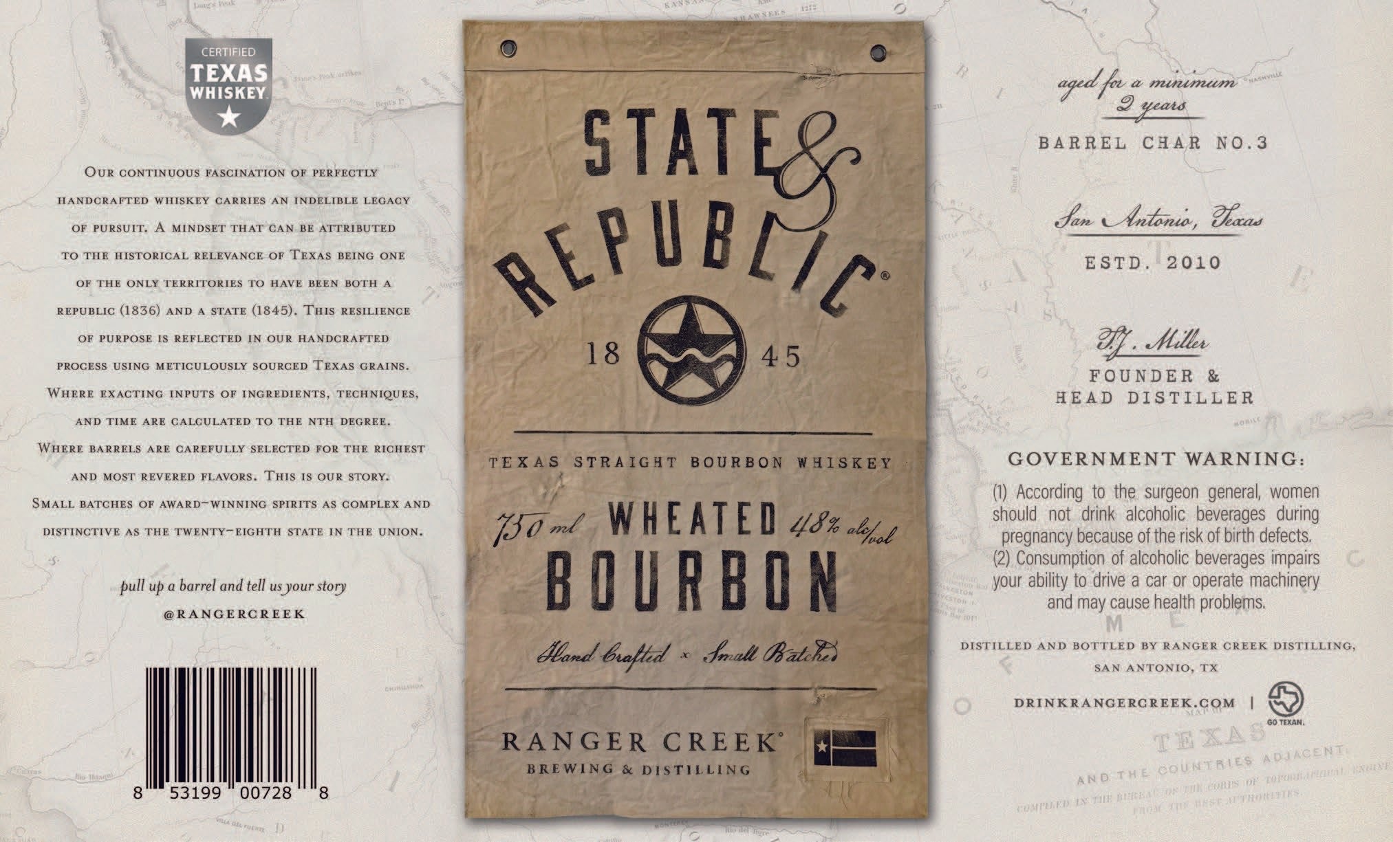 State & Republic Texas Straight Wheated Bourbon Whiskey - Main Street Liquor