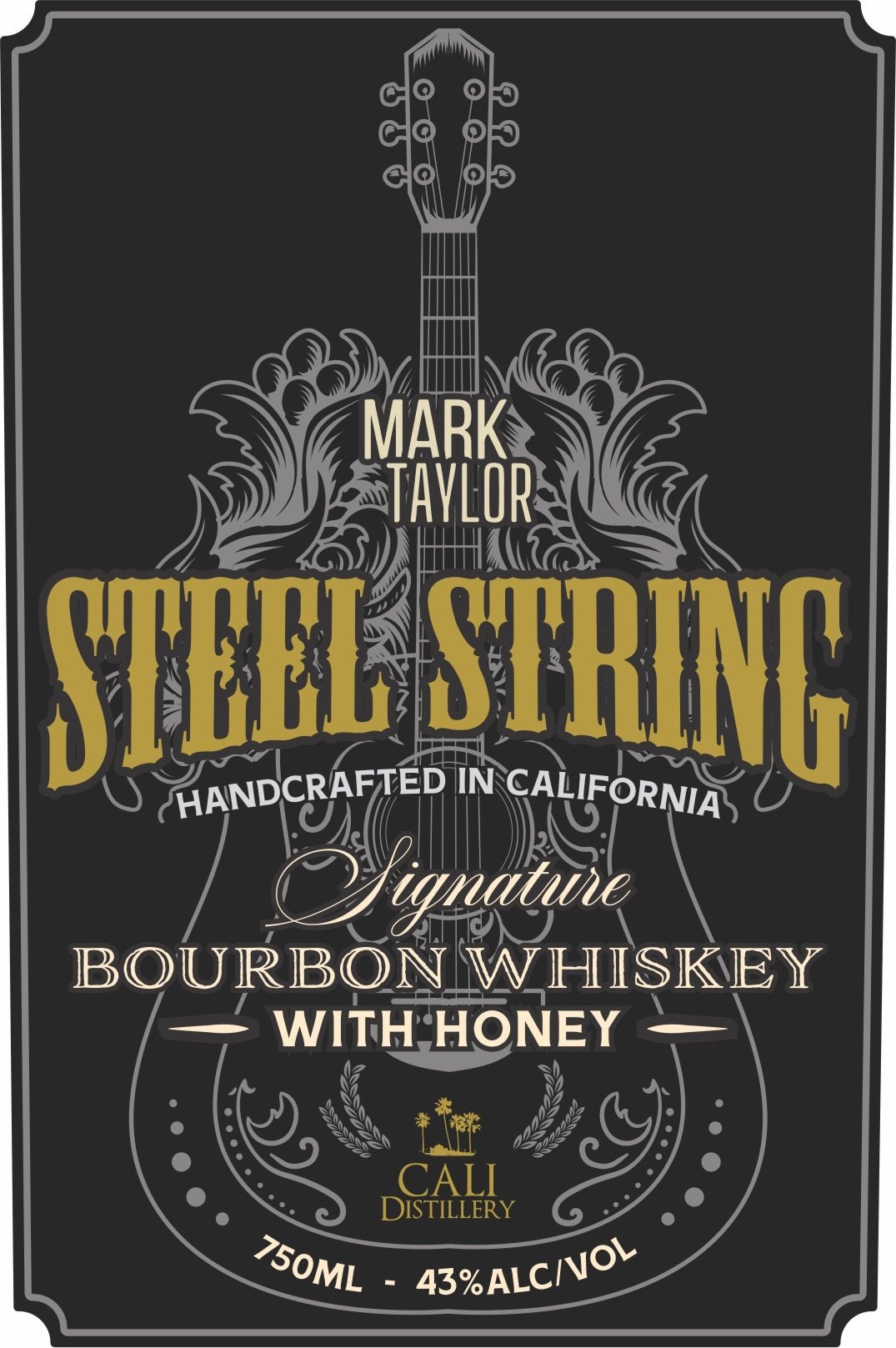 Steel String Bourbon Whiskey with Honey Alcoholic Beverages CALI Distillery