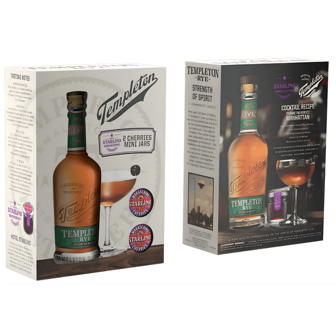 Templeton Rye Whiskey 4 Yr Gift Pack Templeton Rye
