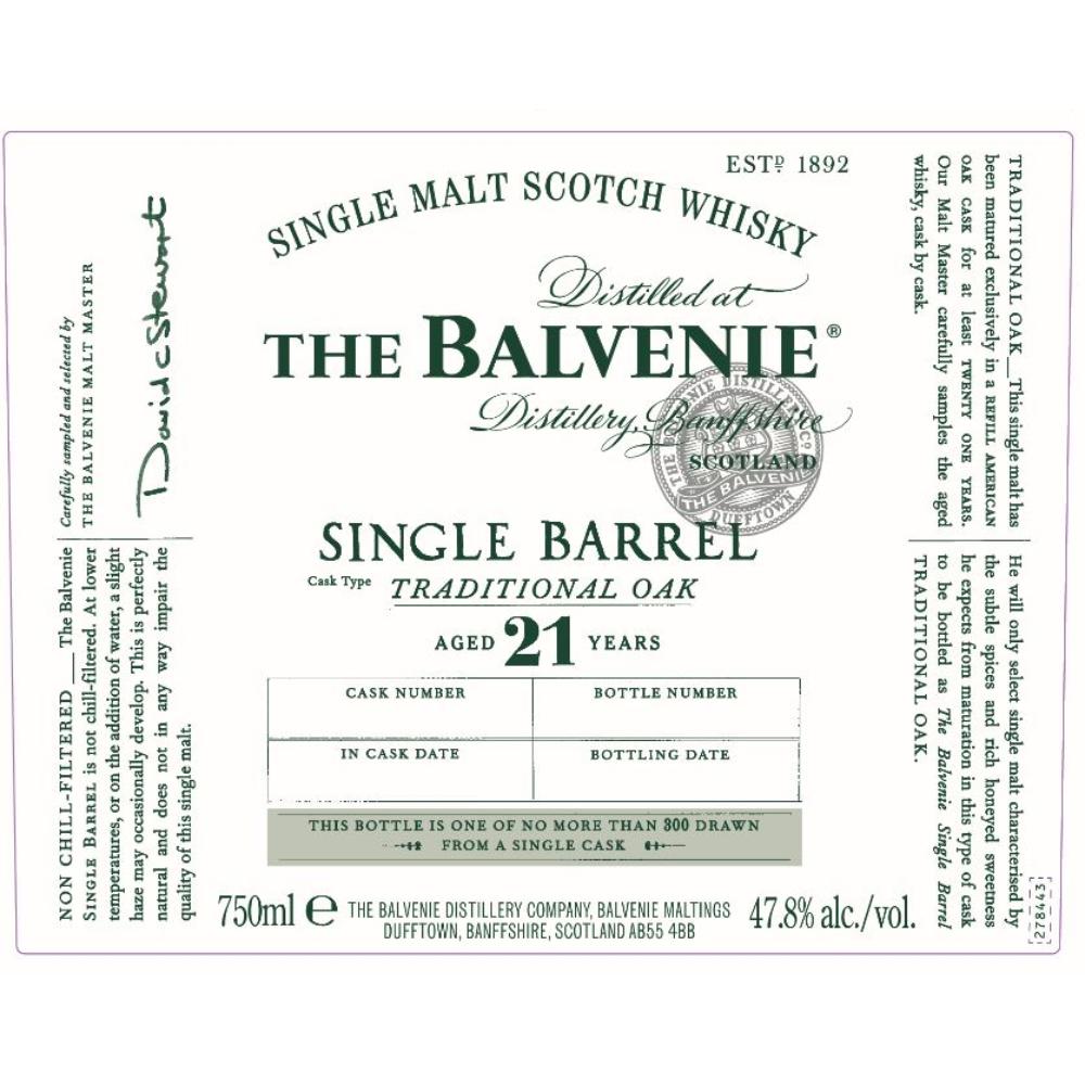 The Balvenie Single Barrel Traditional Oak 21 Year Old - BuyMyLiquor