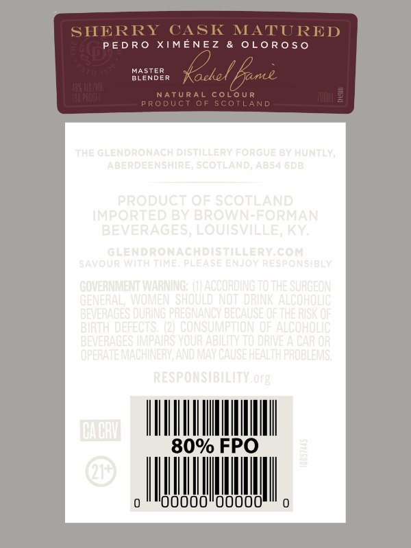 The GlenDronach 21 - Year Highland Single Malt Scotch Whisky - Sherry Cask Matured - Main Street Liquor