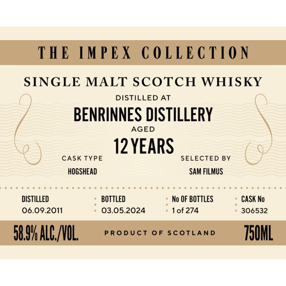 The ImpEx Collection Benrinnes Distillery 12 Year Old - Main Street Liquor