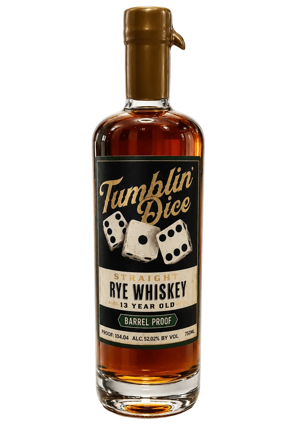 Tumblin' Dice 13 Year Old Barrel Proof Straight Rye Whiskey 700mL