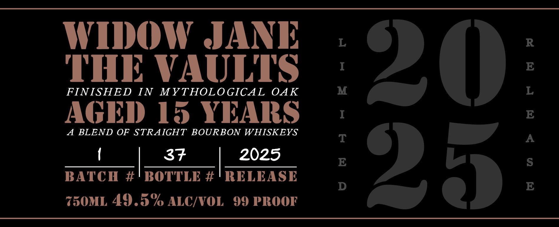 Widow Jane The Vaults 2025 Limited Release Aged 15 Years Widow Jane