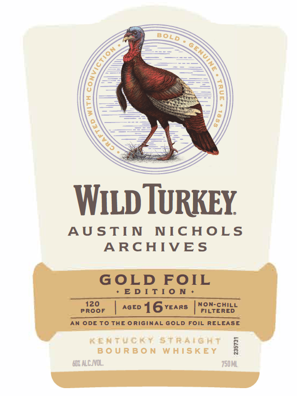 Wild Turkey Austin Nichols Archives Gold Foil Edition 16 Year Old Bourbon Wild Turkey
