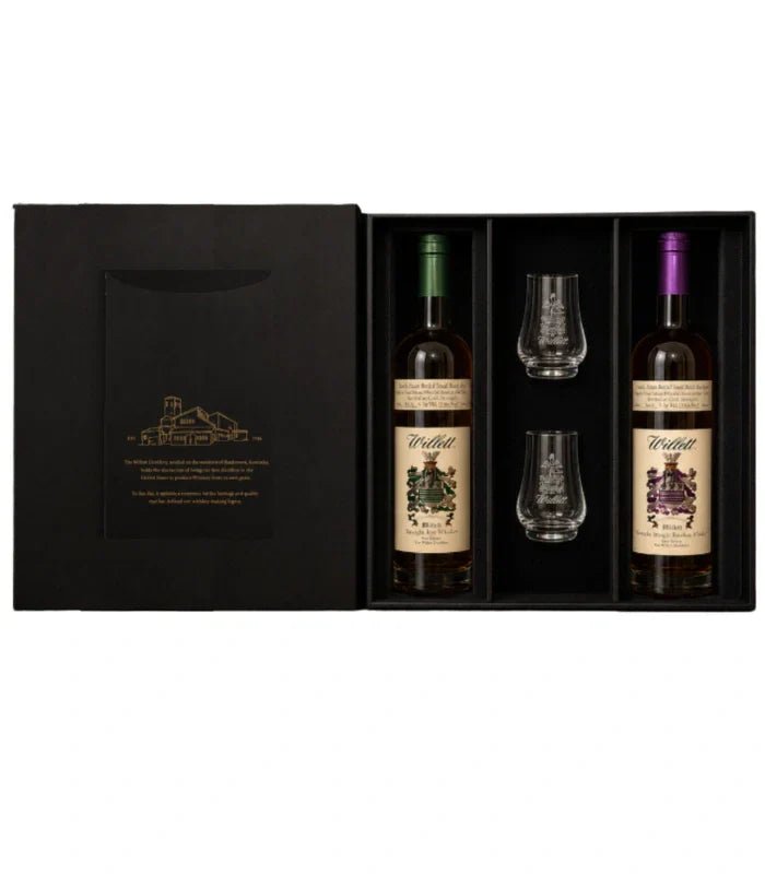 Willett Family Estate 2-Bottle Gift Set 750mL with 2 Willett Glasses - BuyMyLiquor