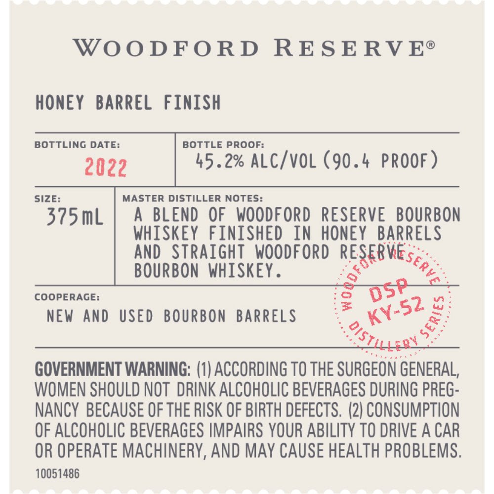 Woodford Reserve Honey Barrel Finish Bourbon - Main Street Liquor