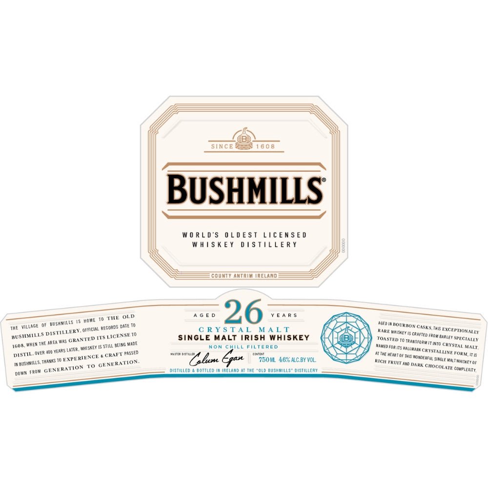 Crafting Legacy: Bushmills 26 Year Old Crystal Malt Single Malt - BuyMyLiquor
