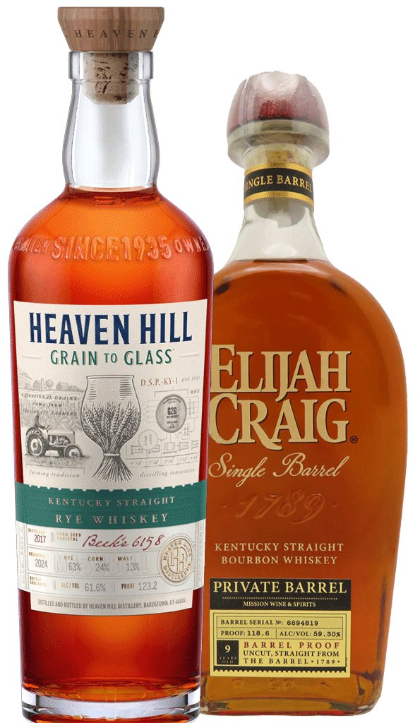 Discover the Craft: Heaven Hill Grain to Glass Rye & Elijah Craig Mission Barrel Combo - BuyMyLiquor