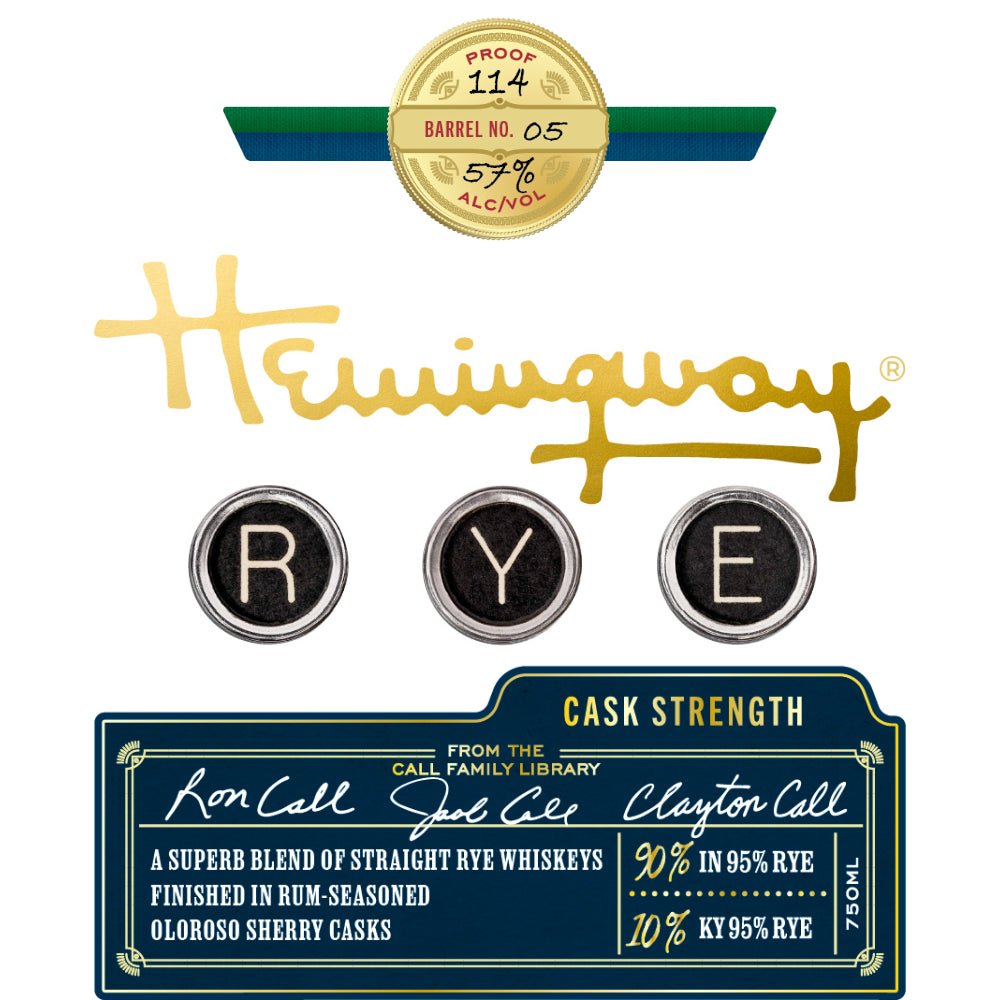 Exploring Hemingway Cask Strength Rye Whiskey: A Blend of Straight Rye Whiskeys Finished in Rum-Seasoned Oloroso Sherry Casks - BuyMyLiquor