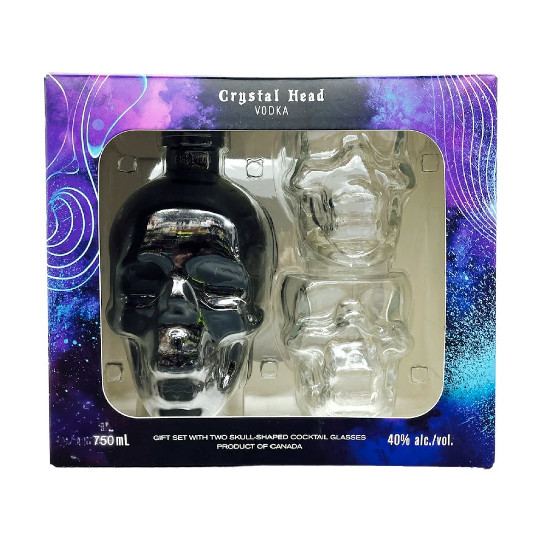 Introducing the Crystal Head Black Onyx Vodka Gift Set: A Skull-Filled Delight - BuyMyLiquor