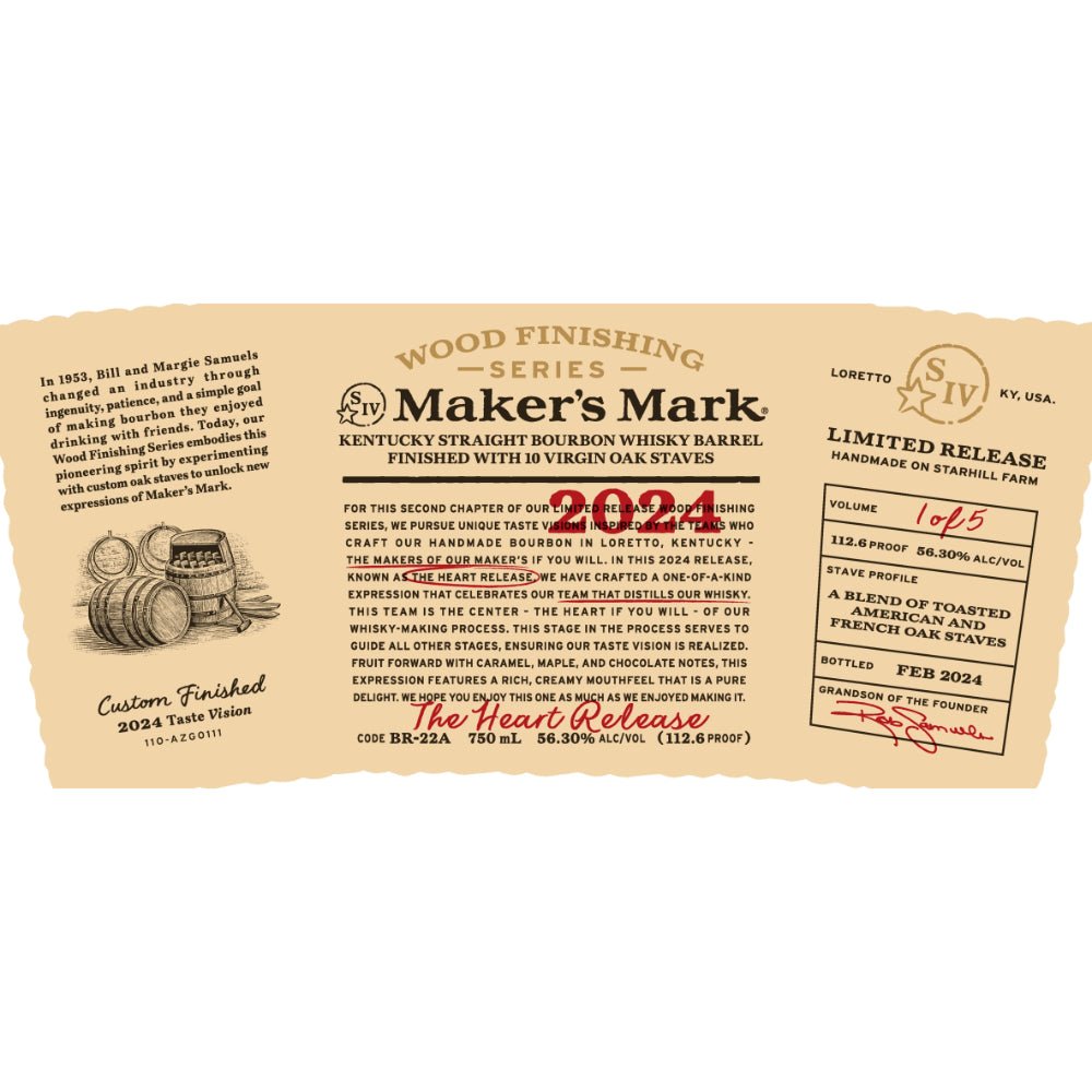 Introducing the Maker's Mark Wood Finishing Series 2024 - The Heart Release - BuyMyLiquor